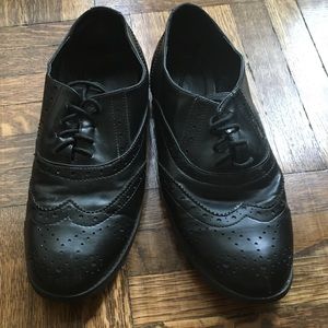 Lace-up Black Loafers, size 10